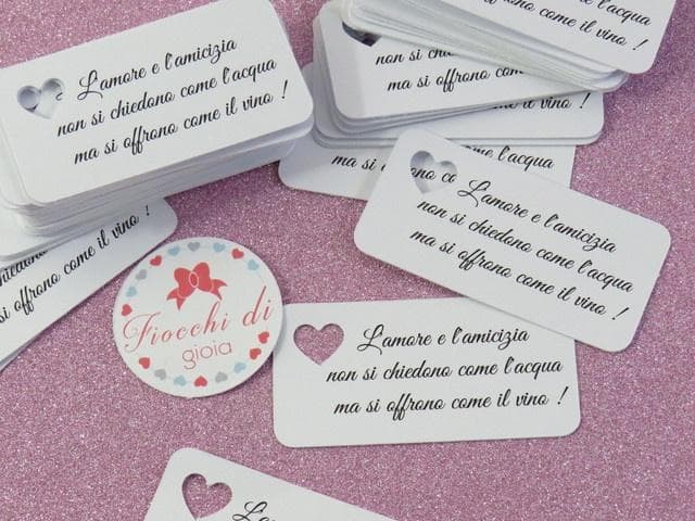 100 Targhette A Cuore Personalizzate 'Thank You' – Etichette Per Bomboniere E Regali – Carta Pregiata 4.5x5.5 Cm – Darling Souvenir