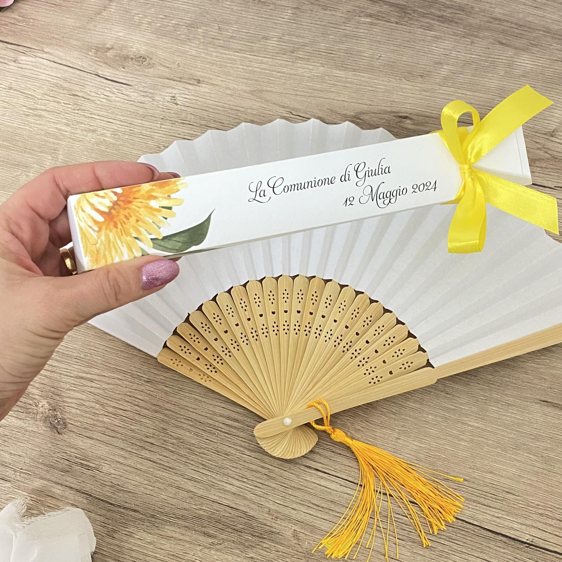 Ventaglio Da Mano In Legno Decorativo - Multi Colore - Regalo Matrimonio, Estivo
