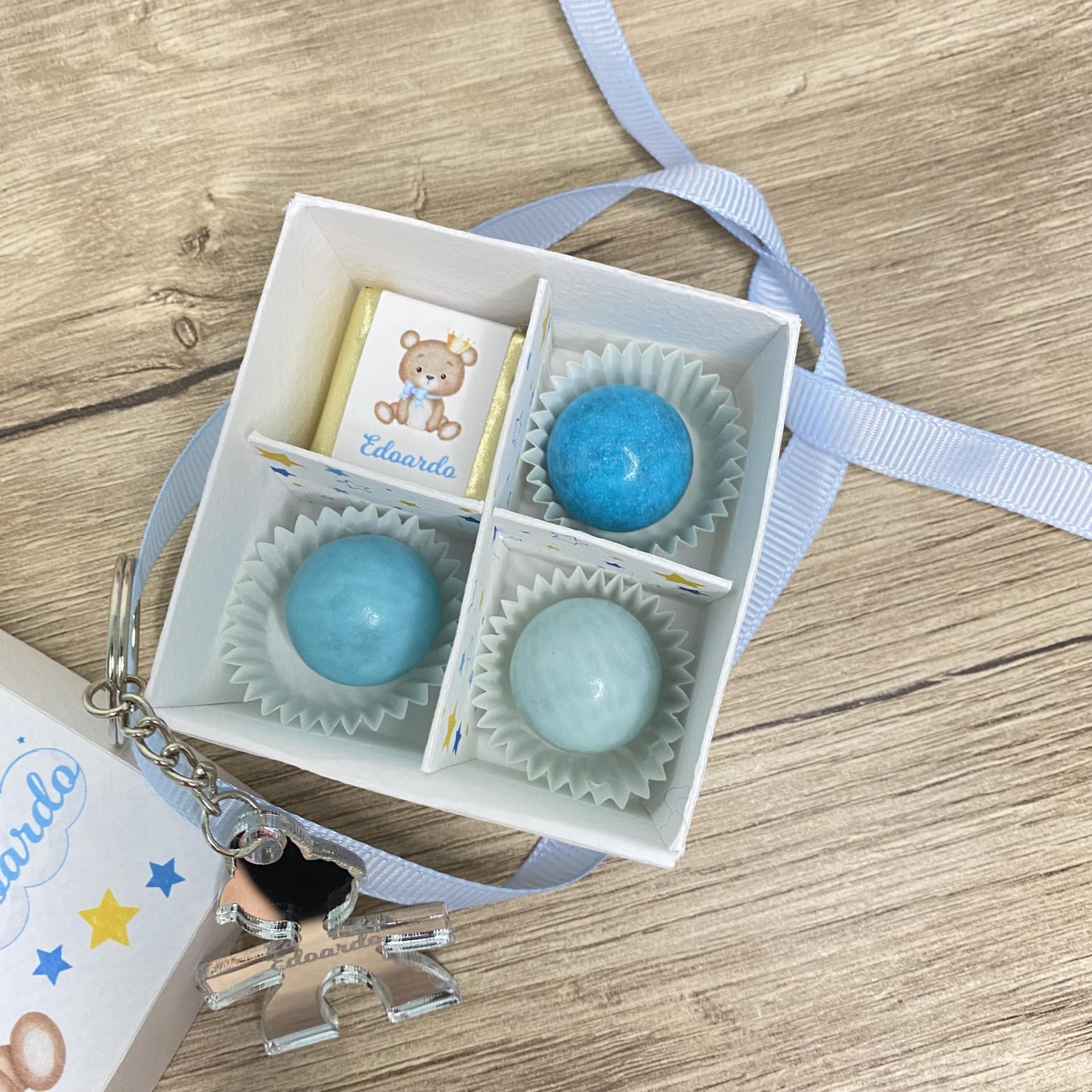 Portachiavi Le Bebè con cioccolatini e scatola personalizzata | Fiocchi di Gioia