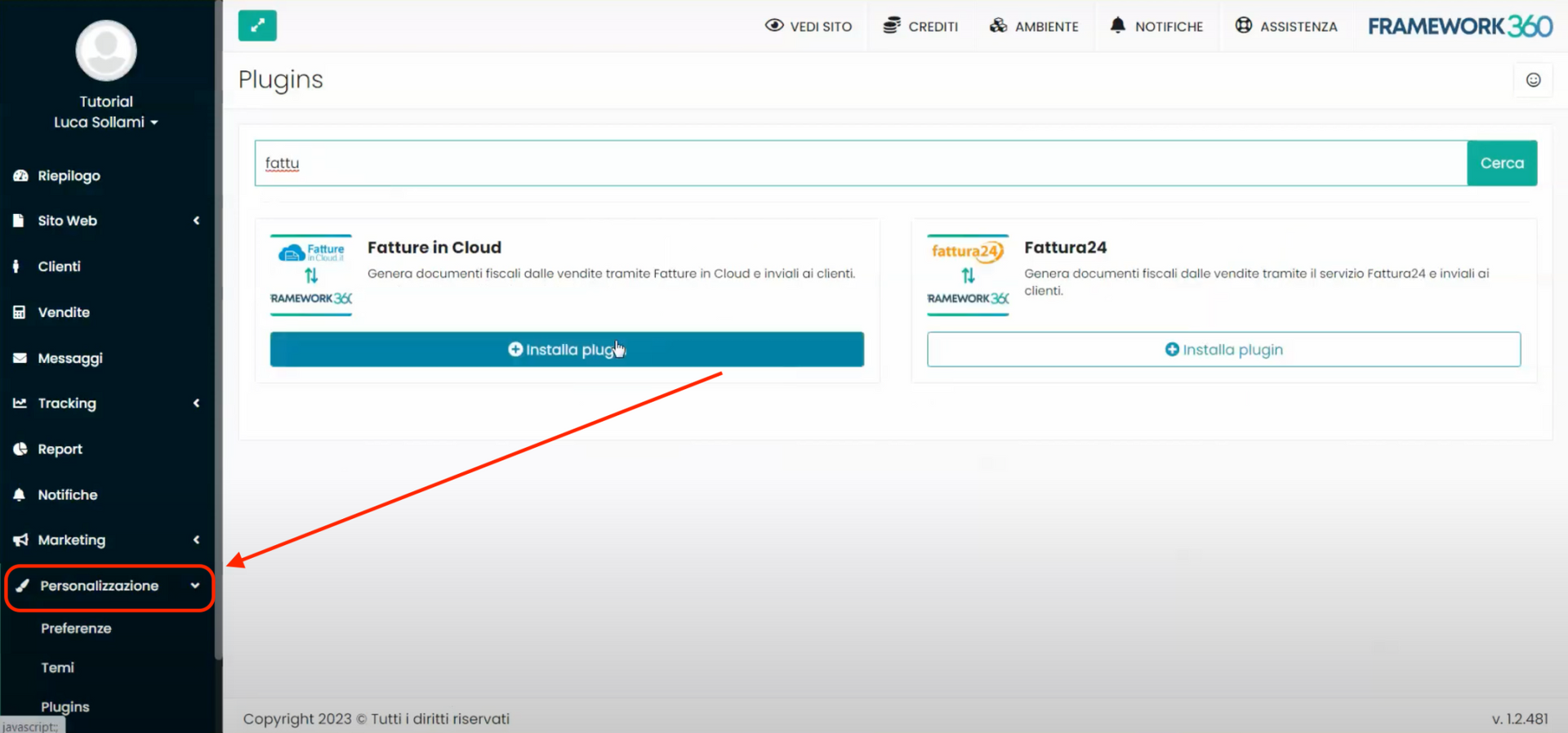 Integrazione Fatture in Cloud Framework360